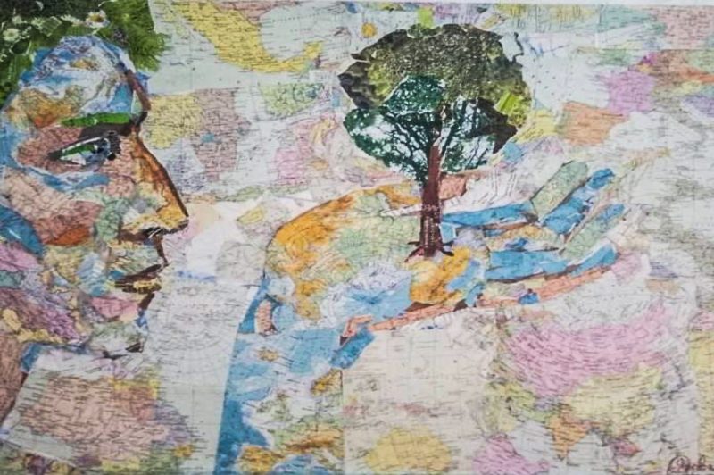 «Планета Земля», 50х60см, мозаїчний колаж, картон
