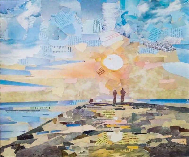 «Пірс», 45х45см, мозаїчний колаж, картон